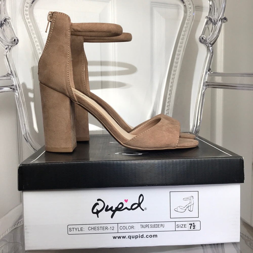Peep Toe Ankle Strap Block Heel Sandal Shoe Yeezy